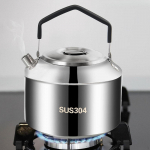 Camping Kettle Water Coffee Tea Pot for Boiling over Fire Black and 1L