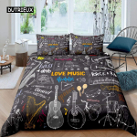 Rokkmuusika tekikate King Jazzmuusika voodipesukomplekt teismelistele Hip Hop Graffiti tekikate Muusikam&auml;rkide pol&uuml;ester tekkikate EU single(135x200cm)