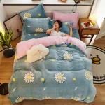 Antistaatiline talvine tekikott Paks fliis Soe flanell Korall Kahepoolne samet Voodipesukate Pehme nahas&otilde;bralik voodipesukomplekt 1PC 200x200cm