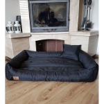 Lit pour chien noir 90x60 cm - coussin pour chien lavable - lit pour chien l&auml;bimatu must
