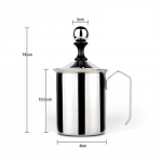 Manuaalne roostevabast terasest piimavahustaja Latte Cup &ndash; ideaalne kingitus kohvis&otilde;pradele Latte art cup 400ml