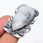 Rainbow Moonstone Handmade 925 Sterling Silver Jewelry Ring Size 9 c8k26