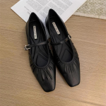 Mary Jane kingad naistele 2024 retro keskmise kontsaga naiste &uuml;ksikud kingad pehmed ja mugavad punased balletikingad Zapatos De Mujer 40 must
