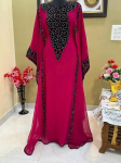 Uus Islami Maroko Stiilne Georgette Abaya Kleit Farasha Kaftan Dubai XS roosa