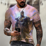 Suvemood Templar 3D prindiga meeste T-s&auml;rk Street Harajuku Cross T-s&auml;rk meestele l&uuml;hikeste varrukatega &uuml;lisuure t-s&auml;rk Vintage top S