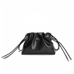 Ehtsast nahast naiste k&auml;ekott, n&ouml;&ouml;riga kandekott, plisseeritud k&otilde;ik-&uuml;hes Crossbody kott must