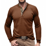 Retro meeste &otilde;ues avar s&uuml;giskapsas vabaaja pikkade varrukatega Henley kraega top s&auml;rk kardigan S valge