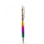 Pierres et Min&eacute;raux. Stylo min&eacute;raux Tourmaline multicolore brut Zambie. Couleur multicolore.