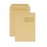 75 pochettes en papier kraft avec fen&ecirc;tre - 22,9 x 32,4 cm