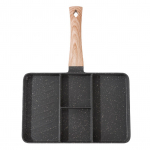 Jagatud grill Maifani kivikattega Alumiinium &Uuml;htlane kuumenemine Mittekleepuv Multifunktsionaalne 4 sektsiooni must