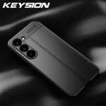 KEYSION P&otilde;rutuskindel &uuml;mbris Samsung S25 S24Ultra S25+ S24+ Plus jaoks Nahatekstuuriga Pehmest Silikoonist Telefoni Tagakaas Galaxy S24 FE jaoks for Galaxy S25 Ultra must