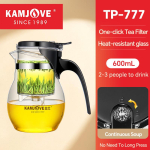 KAMJOVE &Uuml;he nupuga filtri teekann Kuumakindel klaasist teekomplekt Filtri teekann Teekann Presskunsti teetass Tee-kohvimasin Kontor black