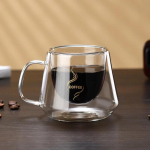 Kahekordse seinaga klaas, l&auml;bipaistev kuumakindel espresso kohvitass Teemantkujuline leibkonna hommikus&ouml;&ouml;gi piim mahl Teetassid Joogin&otilde;ud 200ml