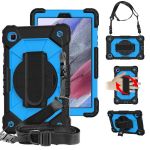 Samsung Galaxy Tab A7 Lite T220 / T225 jaoks Kontrastv&auml;rvi Robot L&ouml;&ouml;gikindel Silikoon + PC Kaitse&uuml;mbris Hoidiku ja &Otilde;larihmaga For Samsung Galaxy Tab A7 Lite T220 / T225 beež