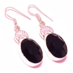 Black Spinel Gemstone Ethnic Gifted Drop Dangle Jewelry Earrings 1.80 c4q35