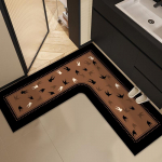 Vanaaegne L-kujuline s&uuml;damega nurgavannimatt: Vett absorbeeriv, libisemiskindel, esmaklassilised materjalid 90x90cm [Upgraded Thickened Diatom Mud]