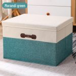 Kaasaskantav puuvillane ja linane kaanega hoiukast riiete ja m&auml;nguasjade jaoks, kokkupandav kapikorder Super Large 50x40x30 cm