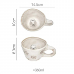 360 ml tassid keraamilised naljakad multifilmid loomatee piimatassid Armsad k&auml;sitsi valmistatud 3D tigu karikakra koera kassi kohvikruusid unikaalsed kingitused 360ML