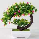 Kunsttaimed Bonsai Simuleeritud Puu Potitaimed Kunstlilled Laua Potilised Kaunistused One Size roosa