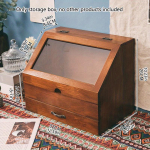 35*27*23cm1tk Vintage naiste ehted Puidust sahtliga hoiukarp klaasist kaanega, P&otilde;hjamaade retro stiil Tolmukindel sorteerimine Meigikapp. A