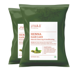 Jiva Henna juuksehoolduspulber | Puhastab & toidab juukseid & juuri ning annab loomuliku v&auml;rvi & l&auml;ike, 200 g X 2 tk