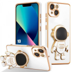 Coque de protection - e.F.Connection - iphone 13 - tpu souple - support astronaute - blanc