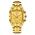 WWOOR Luksuslikud Meeste K&auml;ekellad Klassikaline Multifunktsionaalne Spordi Kronograaf Originaal Kvartsist K&auml;ekell Meestele Veekindel Roostevabast Terasest kuld