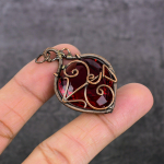 Garnet Handmade Copper Wire Wrap Jewelry Pendant 1.81 y8g54