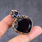 Amethyst Gemstone Handmade Copper Wire Wrap Gift Jewelry Pendant 2.01 f2g41