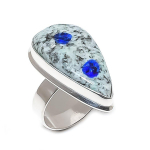 K2 Blue Azurite Handmade 925 Sterling Silver Jewelry Ring Size 8 q4r56