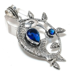Blue Topaz Handmade 925 Sterling Silver Jewelry Pendant 2.56 v4l78