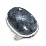 Larvikite Handmade 925 Sterling Silver Jewelry Ring Size 8 r6l15