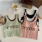 2024 Naiste Suvine Slim Fit Kirjaprindiga Maika-vest Black