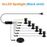 Mini LED Kappvalgusti 12V Ehtevitriinilamp Leti Kapi V&auml;ljapaneku Laevalgustid Dimmerl&uuml;litiga 6pcs valge