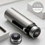 1000 ml nutikas termospudel hoiab k&uuml;lmas ja kuumas pudeli temperatuurin&auml;idik Intelligentne termos vee tee ja kohvi vaakumkolbide jaoks 1000ml gray