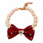 Kunstp&auml;rlitega lemmiklooma kaelakee vibuga koertele kassidele, uhke kassi pulmakaelakee, ehted t&uuml;drukutest kassidele, koerte aksessuaarid M beež