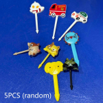 Loomade puuviljakahvliga toidukvaliteediga plastikust minimultifilmid lastele koogid puuviljad hambaork Bento l&otilde;unas&ouml;&ouml;k Bento tarvikud peokaunistus kingitus 5PCS