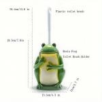 Loom Konna Kujuline Tualetiharjahoidja ja Tualettpoti Hari, Kompaktse Suurusega Tualettpoti Hari Plastk&auml;epidemega, V&auml;ikese Suurusega Vaigust Hoidja Lihtne Peita, White Bellied Frog