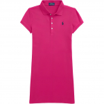 Polo Ralph Lauren Kleit Ss24 &Uuml;hev&auml;rviline Tikitud Logo Midi L&uuml;hikeste Varrukatega Lastekleidid S&uuml;gavroosa 313910193-004 XL