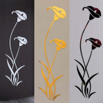 Akr&uuml;&uuml;list peegelseinakleebis Floret Flower 3D DIY seinakaunistus seinakleebised Peegeldav peegeltapeet kodukaunistuseks Kvaliteetsed tarvikud h&otilde;be
