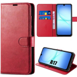 Coque de Protection - BOOLING - Samsung Galaxy A17 5G/4G - Cuir Synth&eacute;tique Rouge avec Porte-Cartes