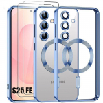 Coque de Protection - BOOLING - Samsung Galaxy S25 FE - avec Cercle Magn&eacute;tique Bleu - 2 Vitres