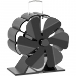 Alumiiniumist kaminaventilaator, Kuumusest t&ouml;&ouml;tav, Vaikne t&ouml;&ouml;, Mitme labaga puupliidi ventilaator, V&auml;hendab m&uuml;ra, Soodustab &uuml;htlast soojusjaotust, Vastupidav alumiiniumkorpus must