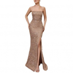 Naiste s&auml;delev litritega pikk pidulik kleit ruudukujulise kaelusega, seljaosaga, l&otilde;hikuga merineitsi l&otilde;ikega ballikleit spagettipaeltega, &otilde;htune peokleit L sinine