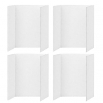 4 tk Kolmekordsed plakatitahvlid V&auml;ikesed valged esitlustahvlid Lainepapist v&auml;ljapanekutahvlid &Auml;riekraani kolmeosaline paneel 35cm 4pcs