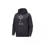 Nike Kaws Koost&ouml;&ouml; Club Fleece City Edition Brooklyn Nets Kapuutsiga pusa Unisex &Uuml;laosad Tume-Suitsu-Hall FB4813-070 L