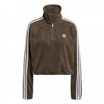 Adidas Originals Polar Fliis L&otilde;tv Poollukuga Soe Kerge K&otilde;rge Kraega Huppar Naiste huppar Varjatud Oliiviroheline IW3164 2XS