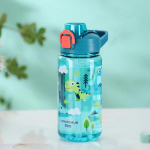 600ml Dinosaurus Joogipudel Lastele Vesi Noka-Kruus Silikoonist K&otilde;rs Lekkimiskindlad Plastikust Joogipudelid Suvine Laste Joogitops 501-600ml roheline