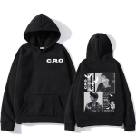 C.R.O.Era Trap Tour 2025 Moodne Huppar Mehed Naised Hip-hop Pullover &Uuml;le suurusega Pikkade varrukatega Gooti punk S&uuml;gis talv Spordir&otilde;ivad M black