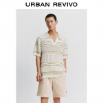 UR Men's Textured V-Neck Short Sleeve Knit Cardigan L